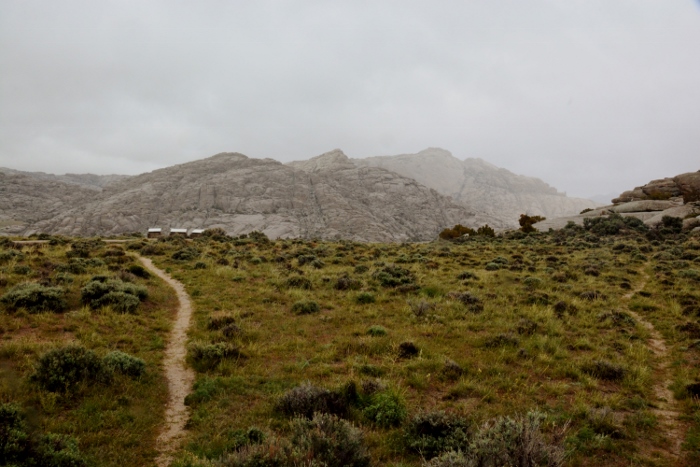 foothills under gray skies 